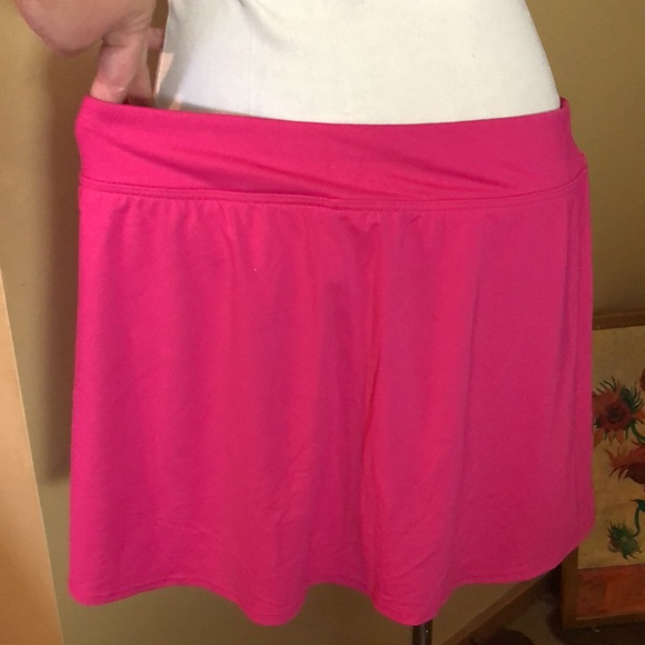 LANDS END Size 24W Swimskirt Brief Panty with Skirt On Top Tankini pink $69 NEW - Picture 6 of 15
